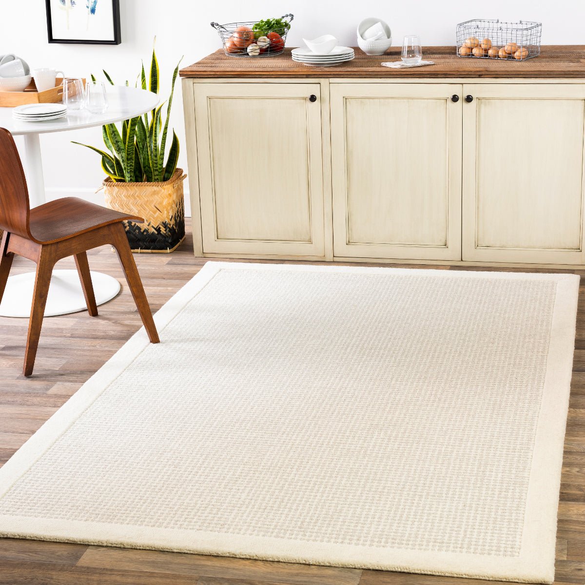 Wool Rug Bordered Design HAND TUFTED WOOL BORDER RUG: CREAM – ShopDesignTap