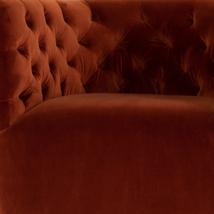 HANOVER VELVET SWIVEL CHAIR: SAPPHIRE RUST