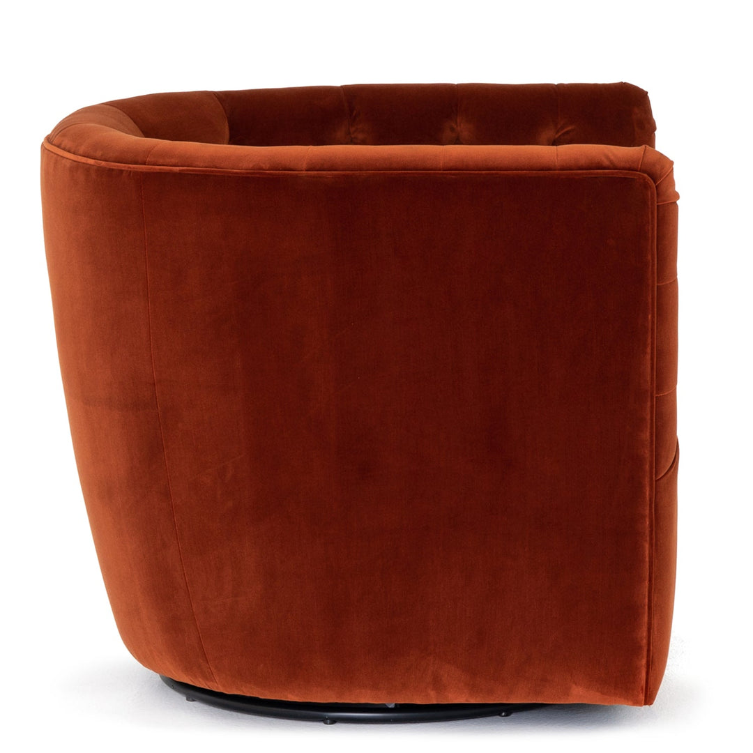 HANOVER VELVET SWIVEL CHAIR: SAPPHIRE RUST