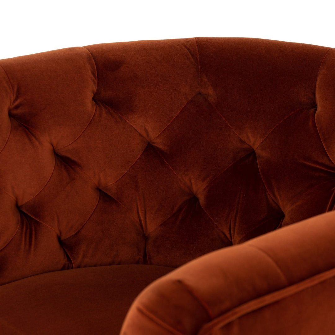 HANOVER VELVET SWIVEL CHAIR: SAPPHIRE RUST