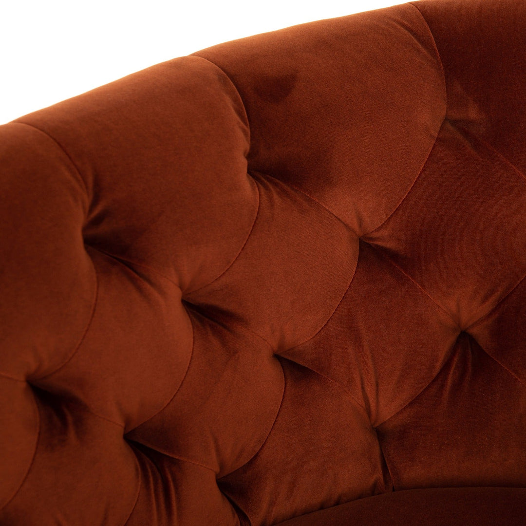 HANOVER VELVET SWIVEL CHAIR: SAPPHIRE RUST