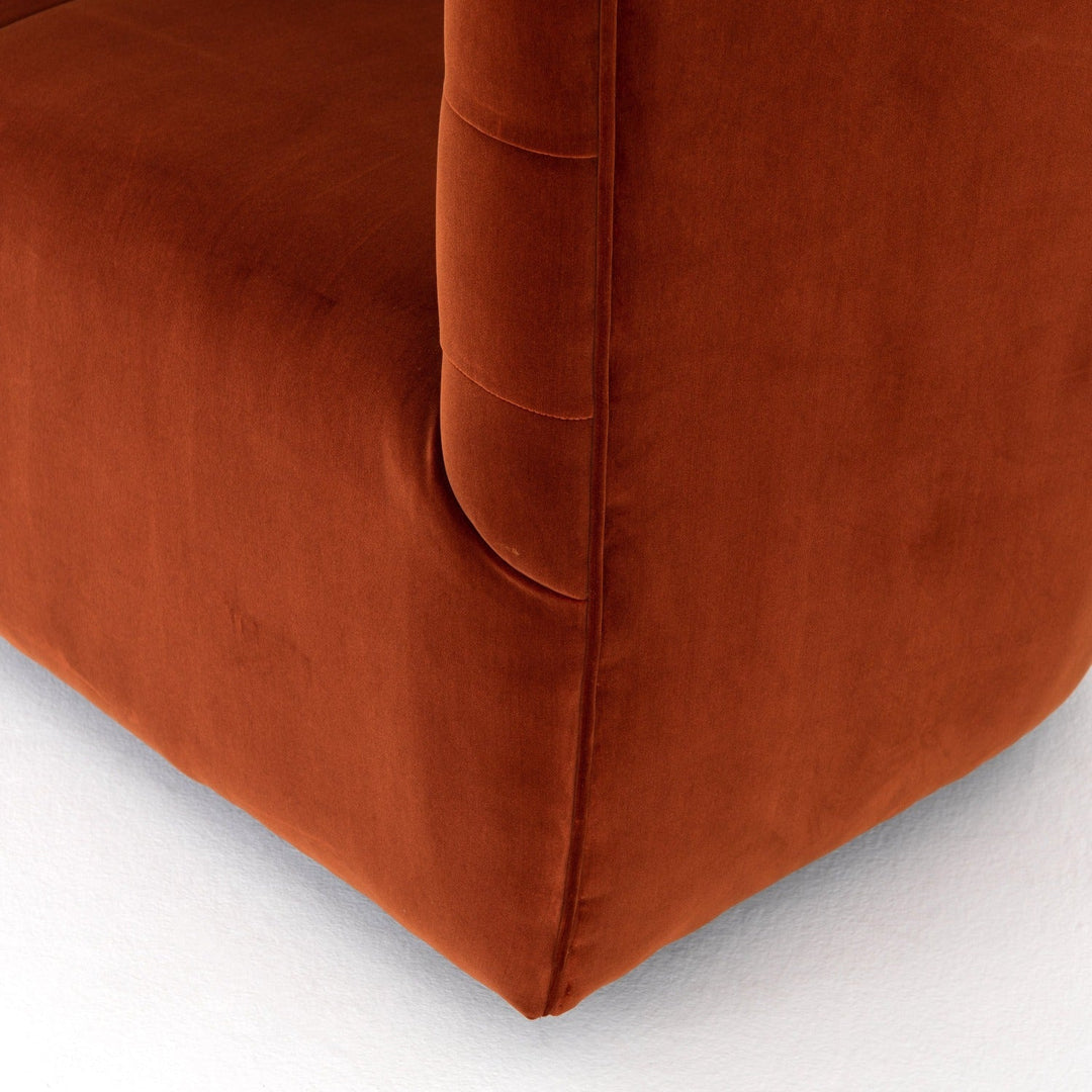 HANOVER VELVET SWIVEL CHAIR: SAPPHIRE RUST