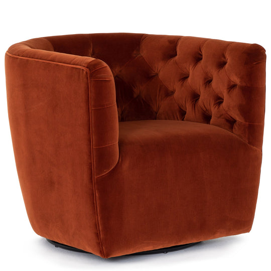 HANOVER VELVET SWIVEL CHAIR: SAPPHIRE RUST