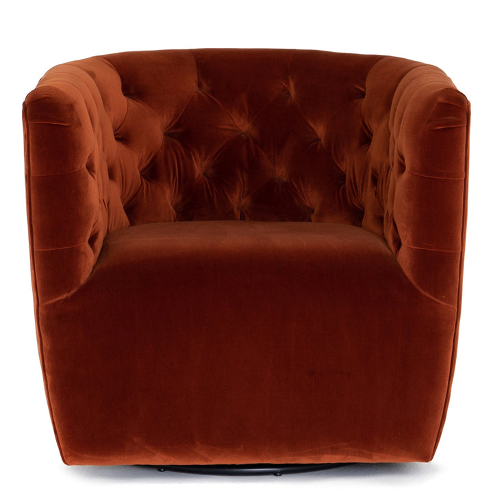 HANOVER VELVET SWIVEL CHAIR: SAPPHIRE RUST