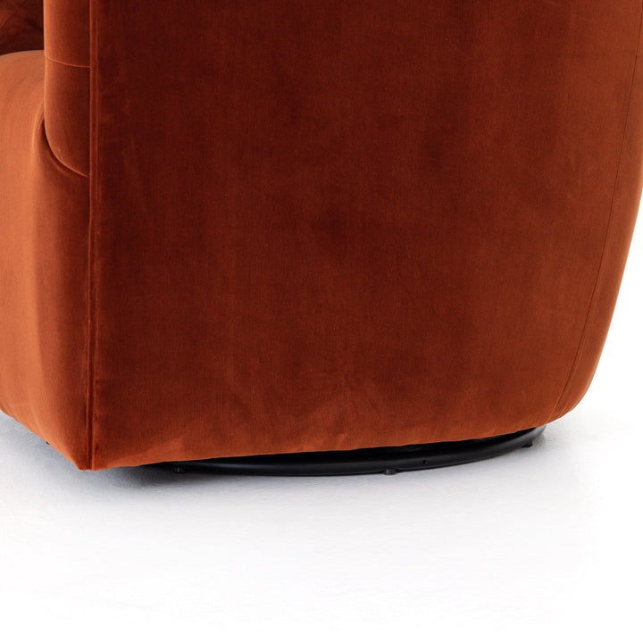 HANOVER VELVET SWIVEL CHAIR: SAPPHIRE RUST