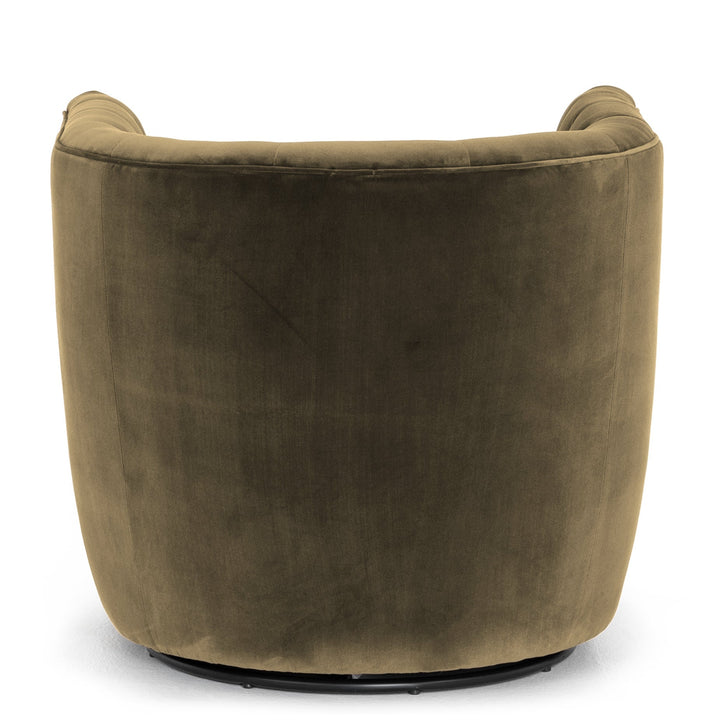 HANOVER VELVET SWIVEL CHAIR: SURREY OLIVE