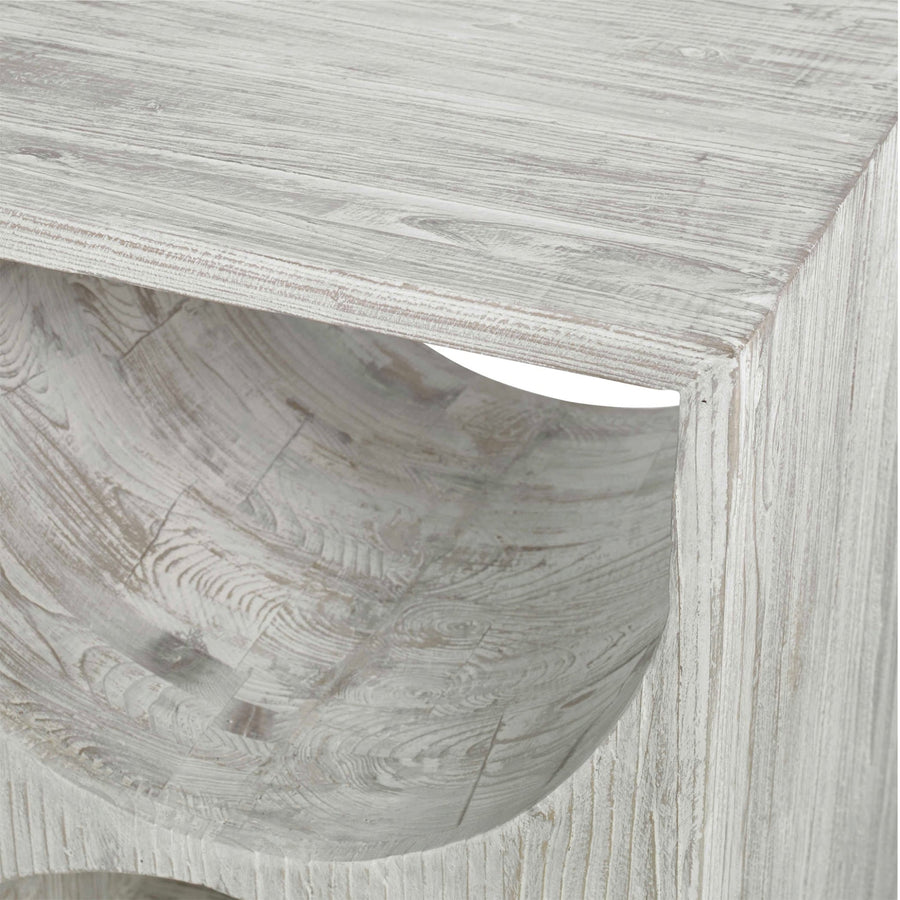 HANS RUSTIC WHITE SIDE TABLE