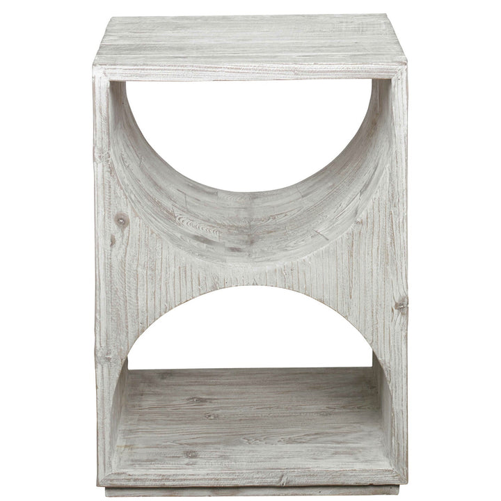 HANS RUSTIC WHITE SIDE TABLE