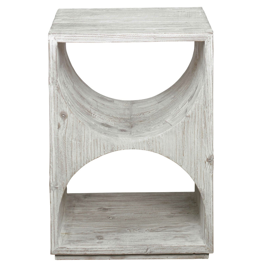 HANS RUSTIC WHITE SIDE TABLE