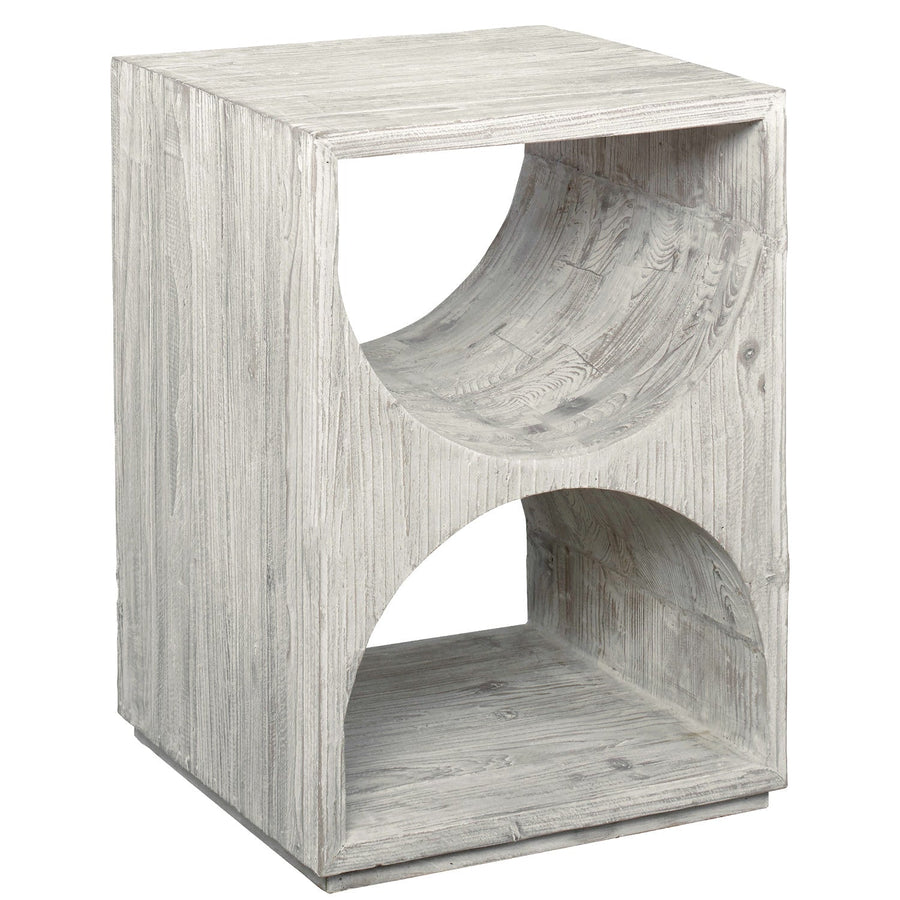 HANS RUSTIC WHITE SIDE TABLE