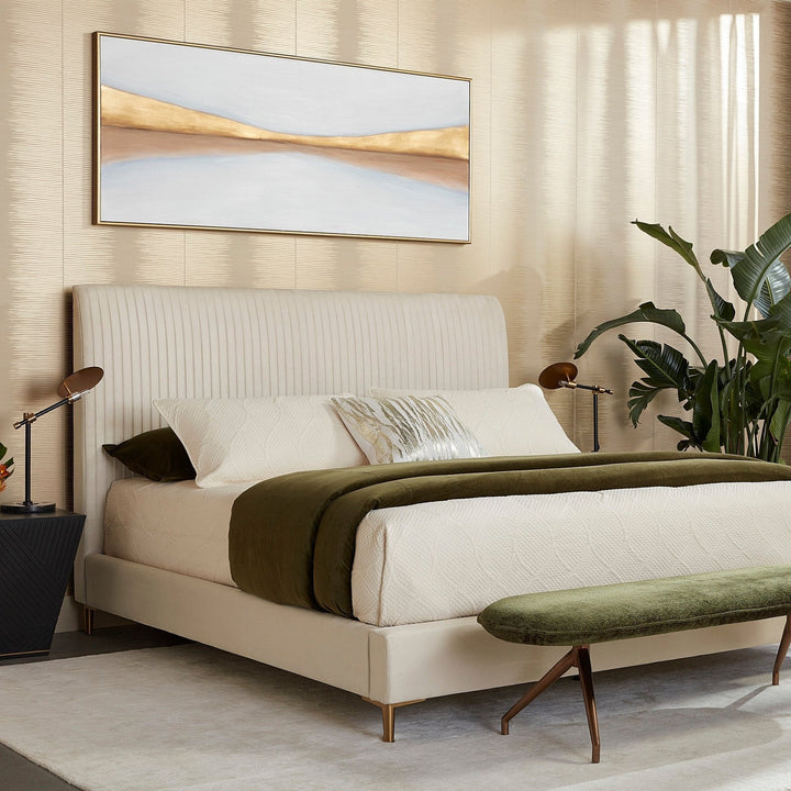 HARRIS VELVET UPHOLSTERED PLATFORM BED