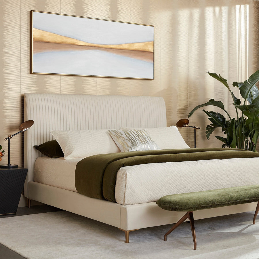 HARRIS VELVET UPHOLSTERED PLATFORM BED