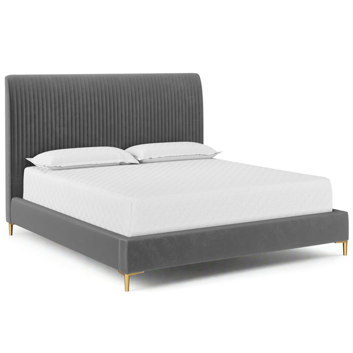 HARRIS VELVET UPHOLSTERED PLATFORM BED