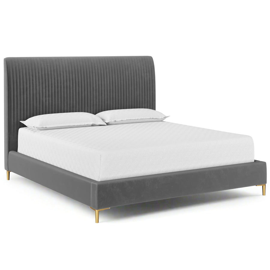 HARRIS VELVET UPHOLSTERED PLATFORM BED