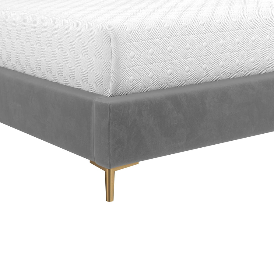 HARRIS VELVET UPHOLSTERED PLATFORM BED