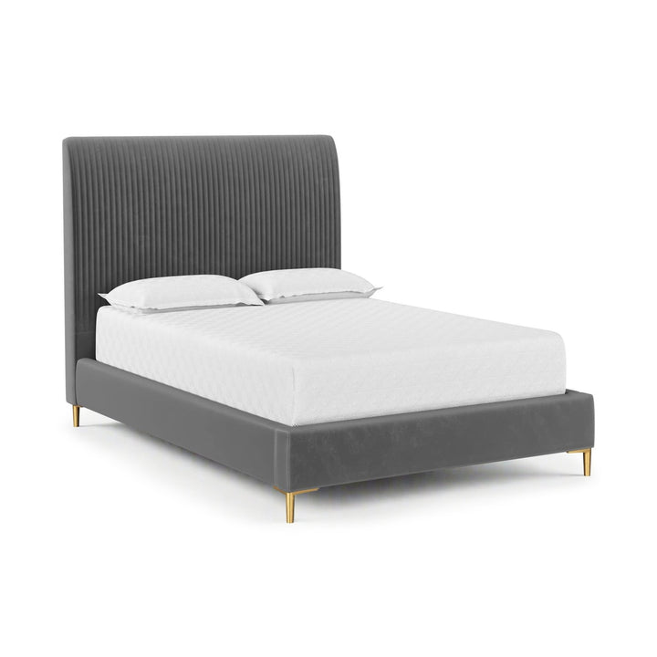 HARRIS VELVET UPHOLSTERED PLATFORM BED