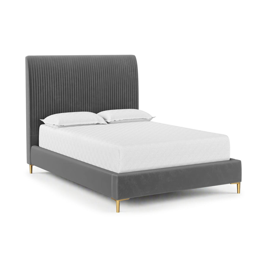 HARRIS VELVET UPHOLSTERED PLATFORM BED