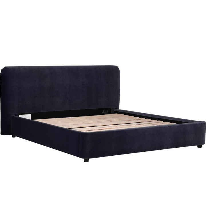 HAVANA NAVY VELVET UPHOLSTERED PLATFORM BED