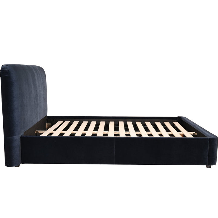 HAVANA NAVY VELVET UPHOLSTERED PLATFORM BED