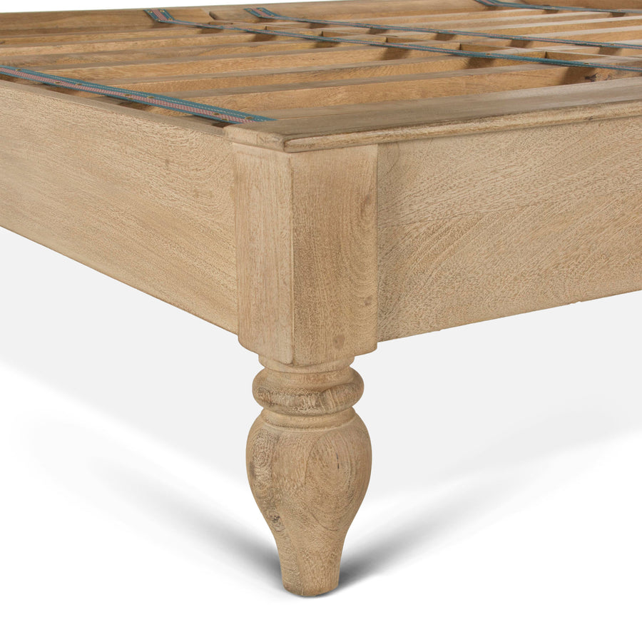 HAVELI FLORAL MOTIF CARVED WOOD BED
