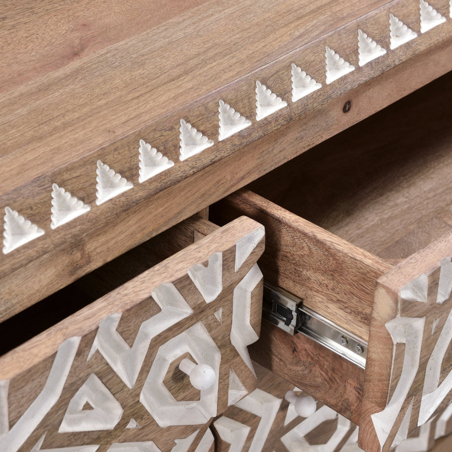 HAVELI GEOMETRIC CARVED WOOD DRESSER