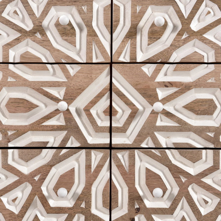 HAVELI GEOMETRIC CARVED WOOD DRESSER