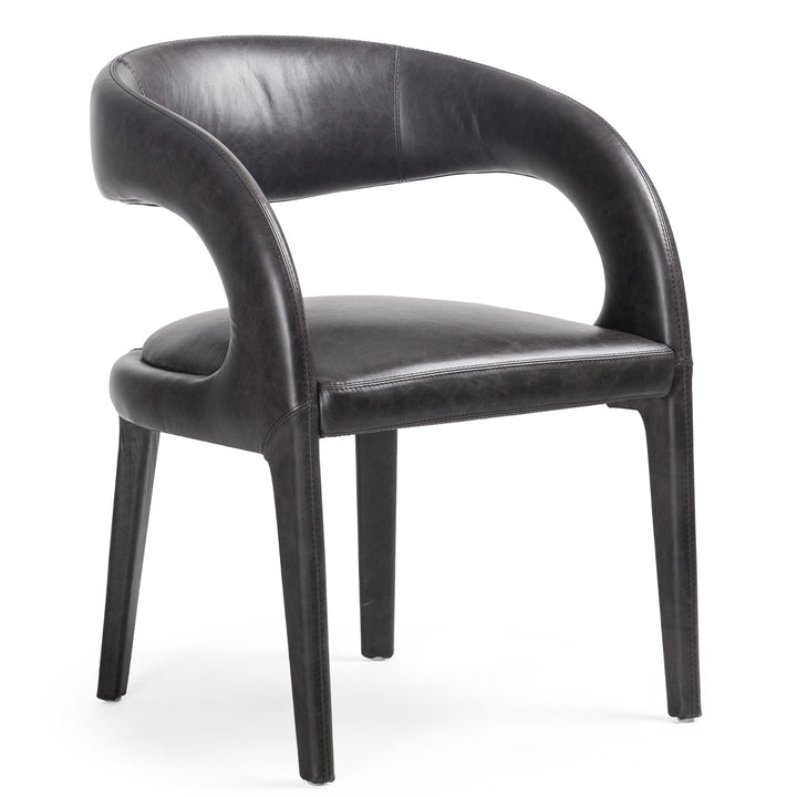 HAWKINS BLACK LEATHER DINING CHAIRBlackDining Chair223320 - 004