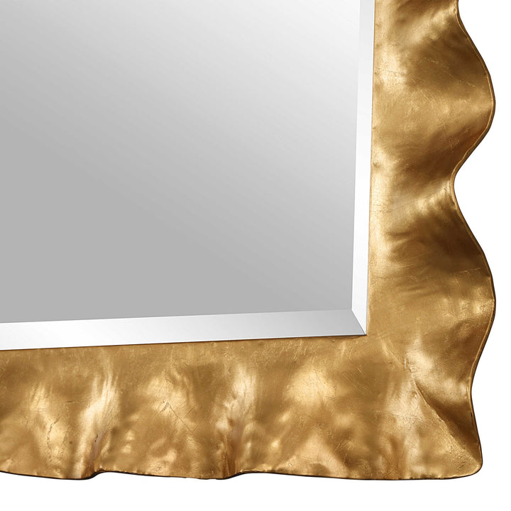 HAYA SCALLOPED EDGE GOLD LEAF MIRROR