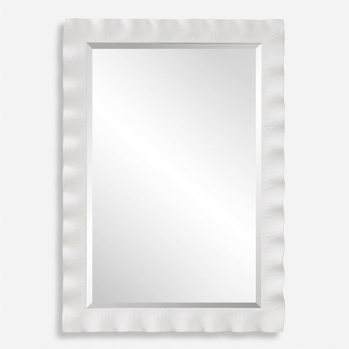 HAYA WHITE SCALLOPED MIRROR