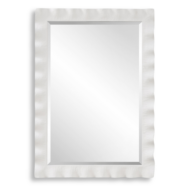 HAYA WHITE SCALLOPED MIRROR