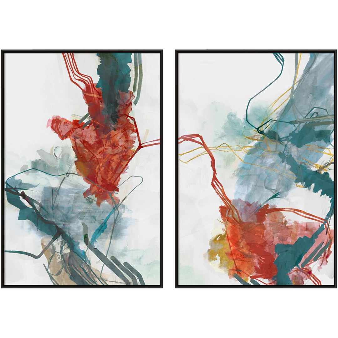 "HEARTS & SPADES" DIPTYCH CANVAS ART | SET OF 2