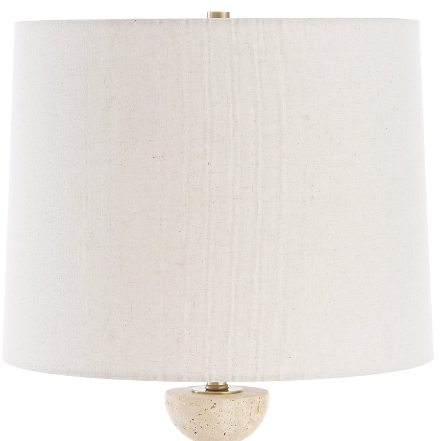 HEMISPHERE TRAVERTINE + BRASS BUFFET LAMP