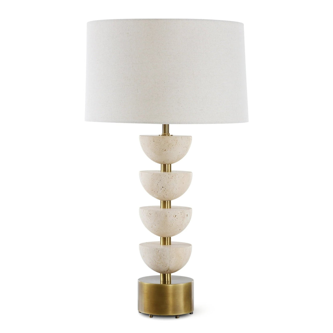 HEMISPHERE TRAVERTINE TABLE LAMP