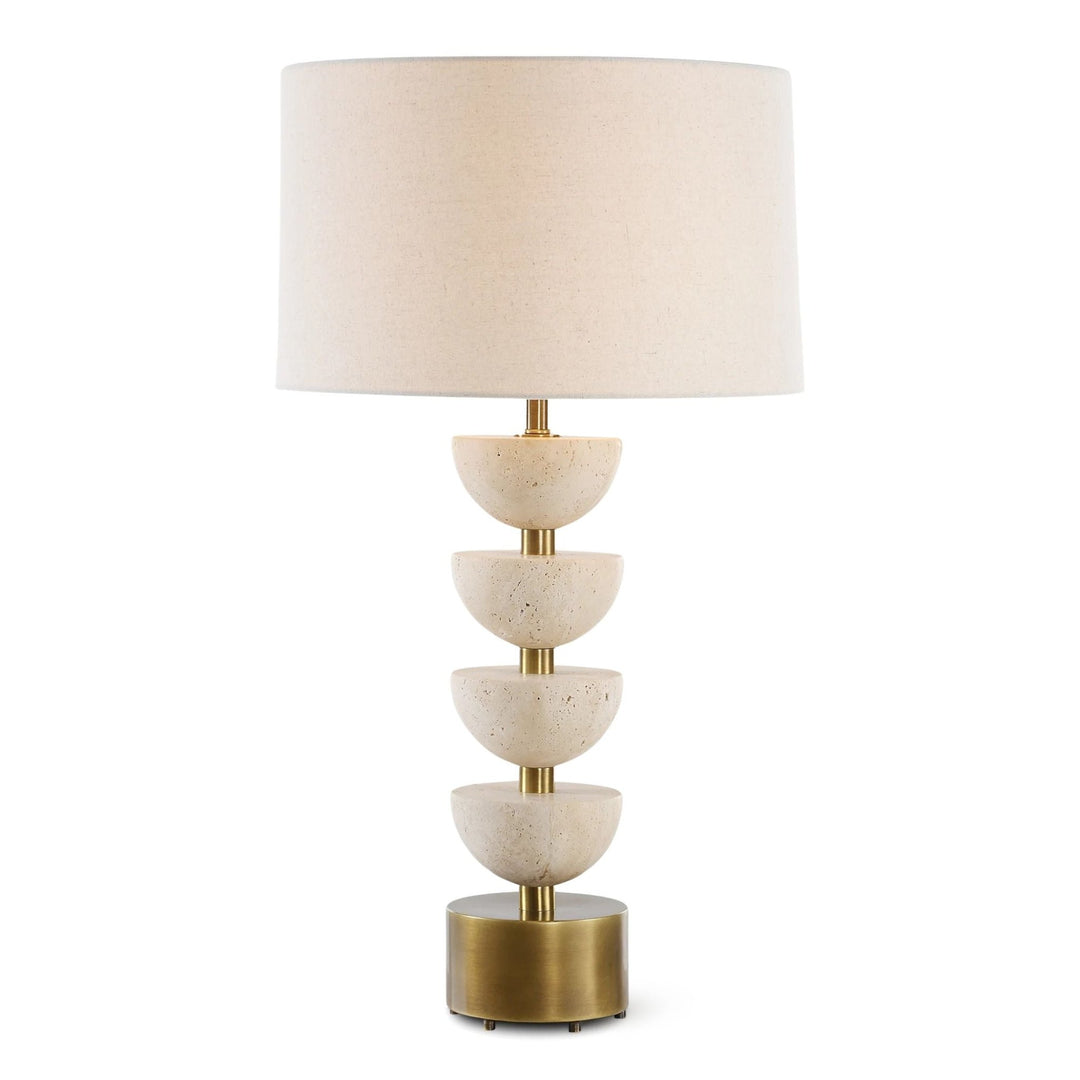 HEMISPHERE TRAVERTINE TABLE LAMP