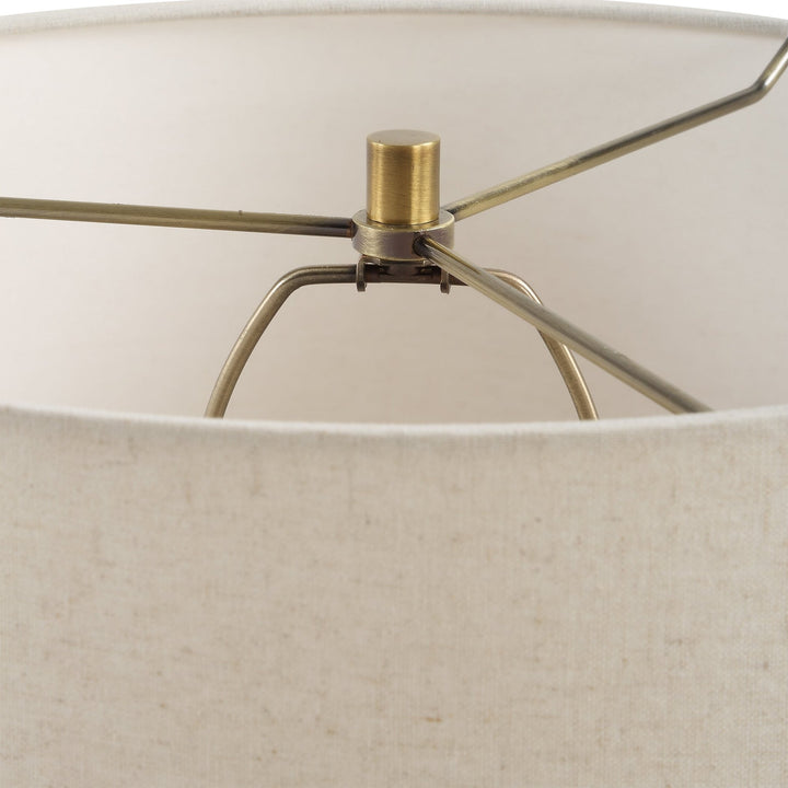 HEMISPHERE TRAVERTINE TABLE LAMP