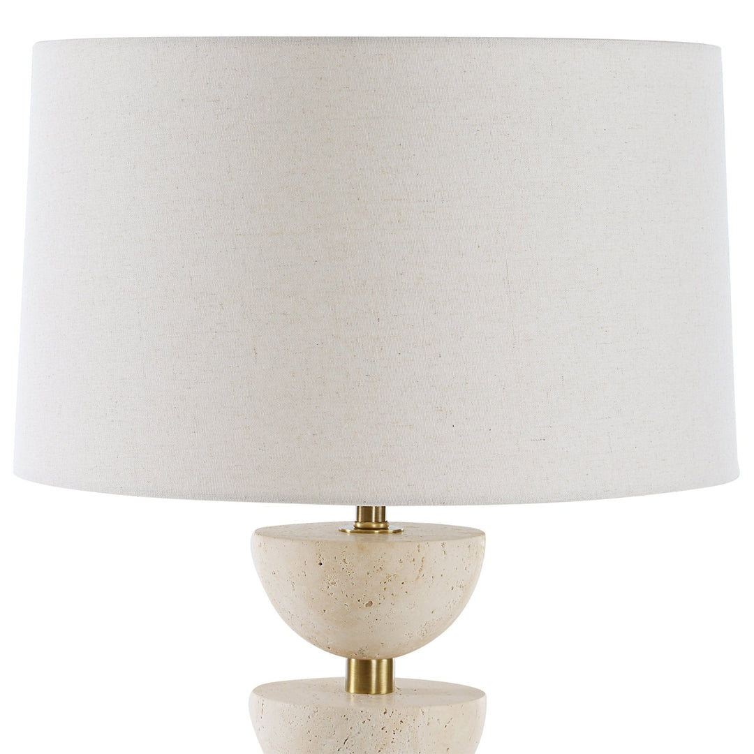 HEMISPHERE TRAVERTINE TABLE LAMP