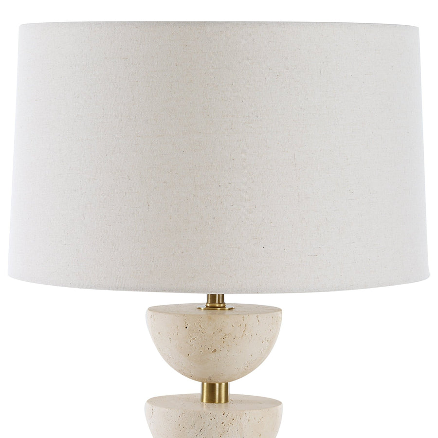 HEMISPHERE TRAVERTINE TABLE LAMP