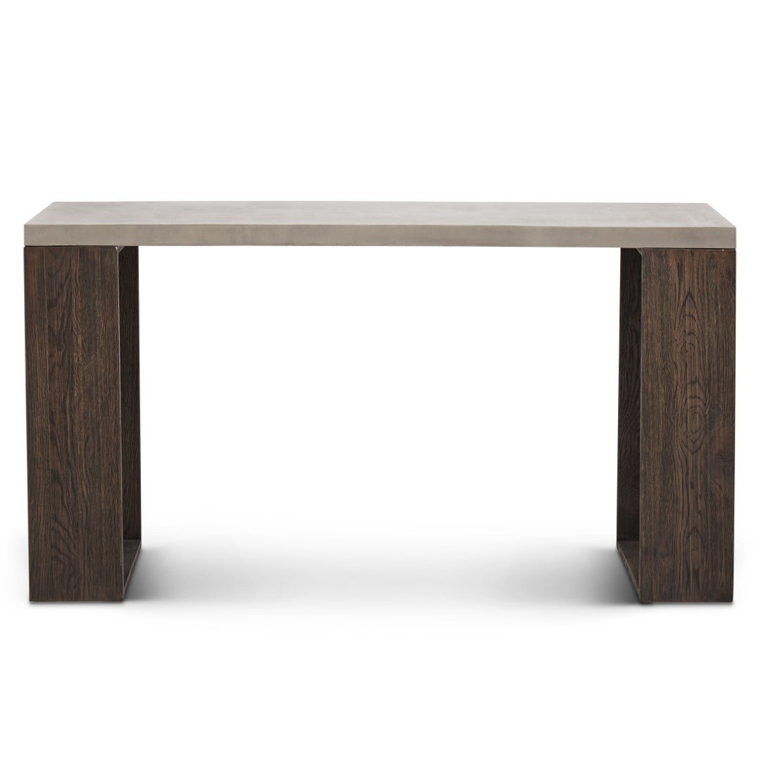 HERITAGE OAK + CONCRETE CONSOLE TABLE