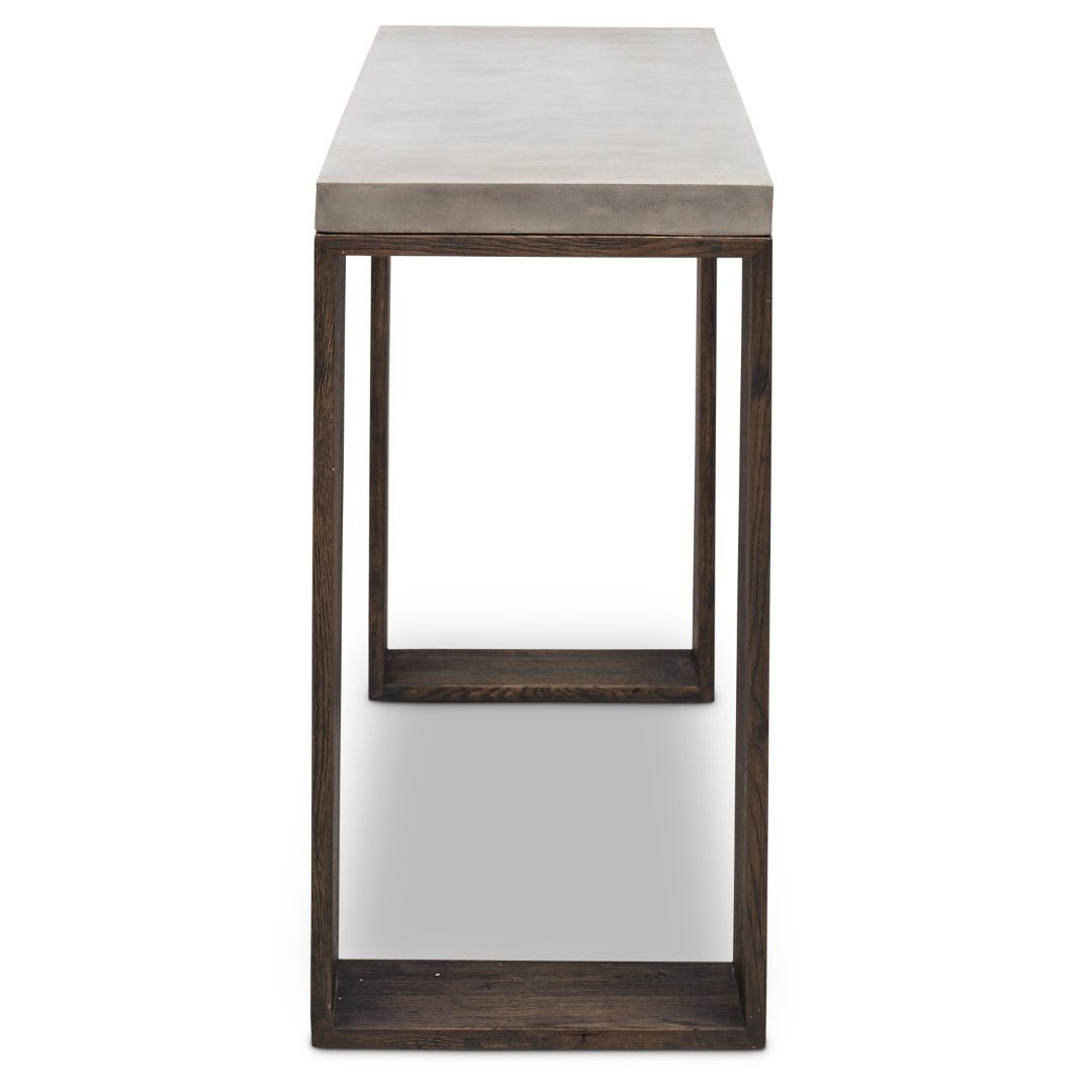 HERITAGE OAK + CONCRETE CONSOLE TABLE