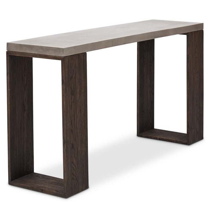 HERITAGE OAK + CONCRETE CONSOLE TABLE