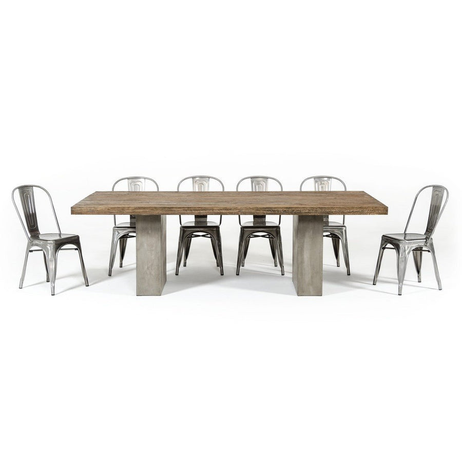 HERITAGE OAK + CONCRETE DINING TABLE