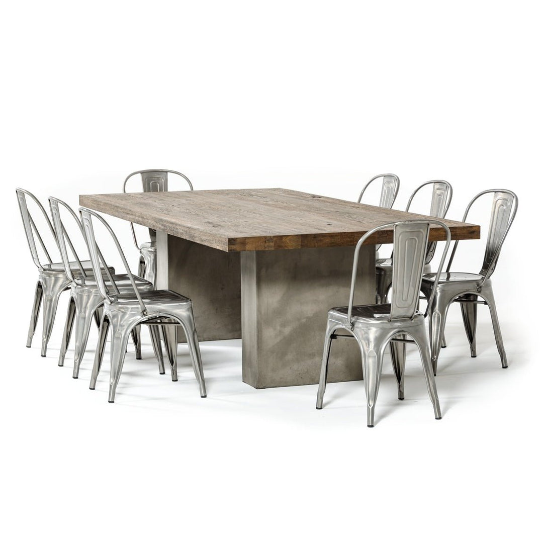 HERITAGE OAK + CONCRETE DINING TABLE