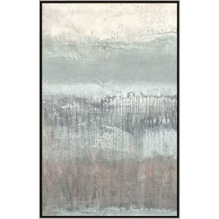 "HINT OF HORIZON I" SILVER EMBELLISHED CANVAS ART