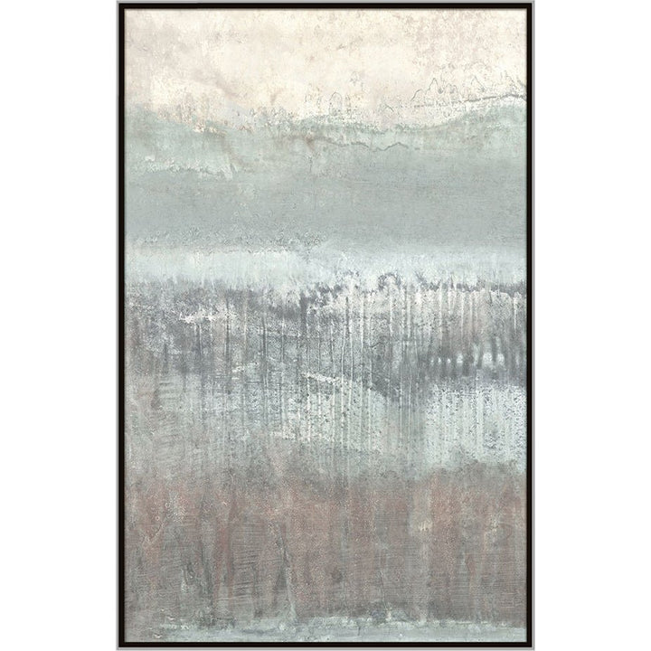 "HINT OF HORIZON I" SILVER EMBELLISHED CANVAS ART