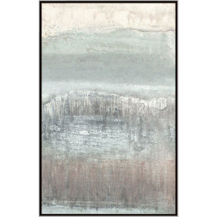 "HINT OF HORIZON III" SILVER EMBELLISHED CANVAS ART