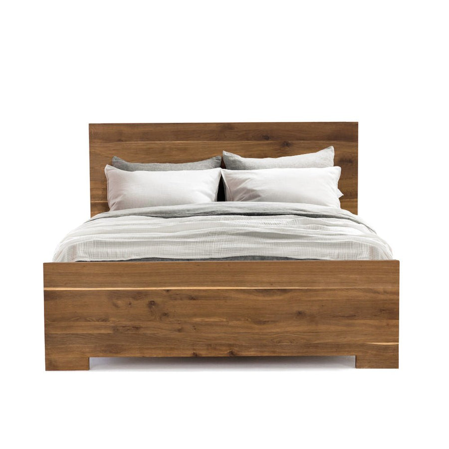 HOLLAND SMOKED OAK PANEL BED