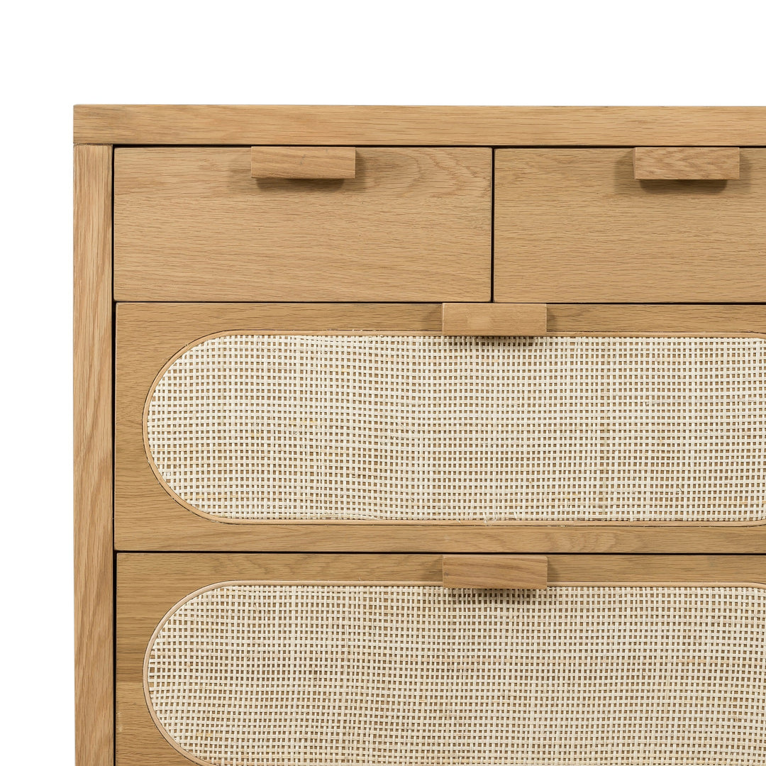 HONEY OAK + CANE DRESSER