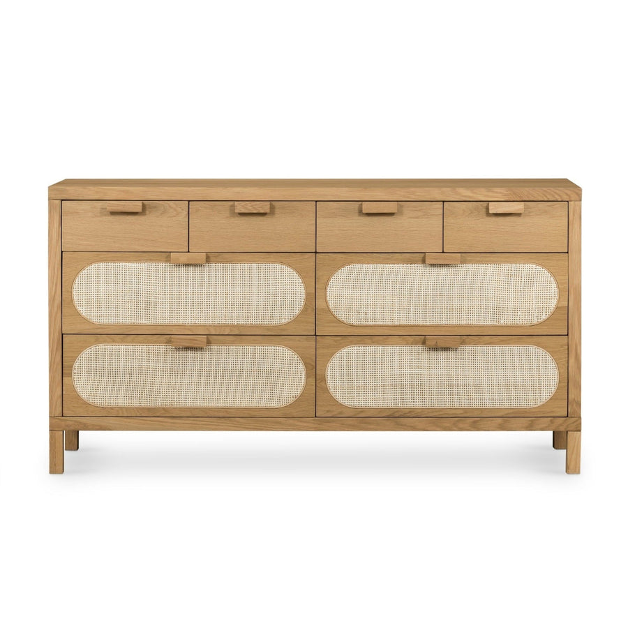 HONEY OAK + CANE DRESSER