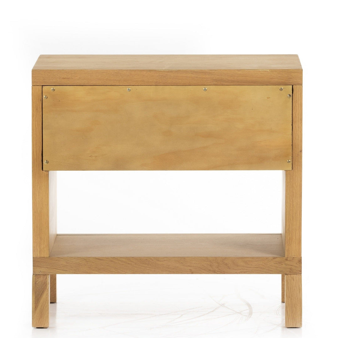 HONEY OAK + CANE END TABLE