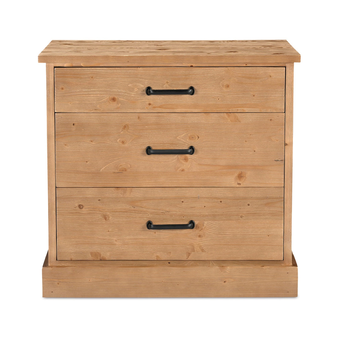 HONEY PINE 3 DRAWER NIGHTSTAND